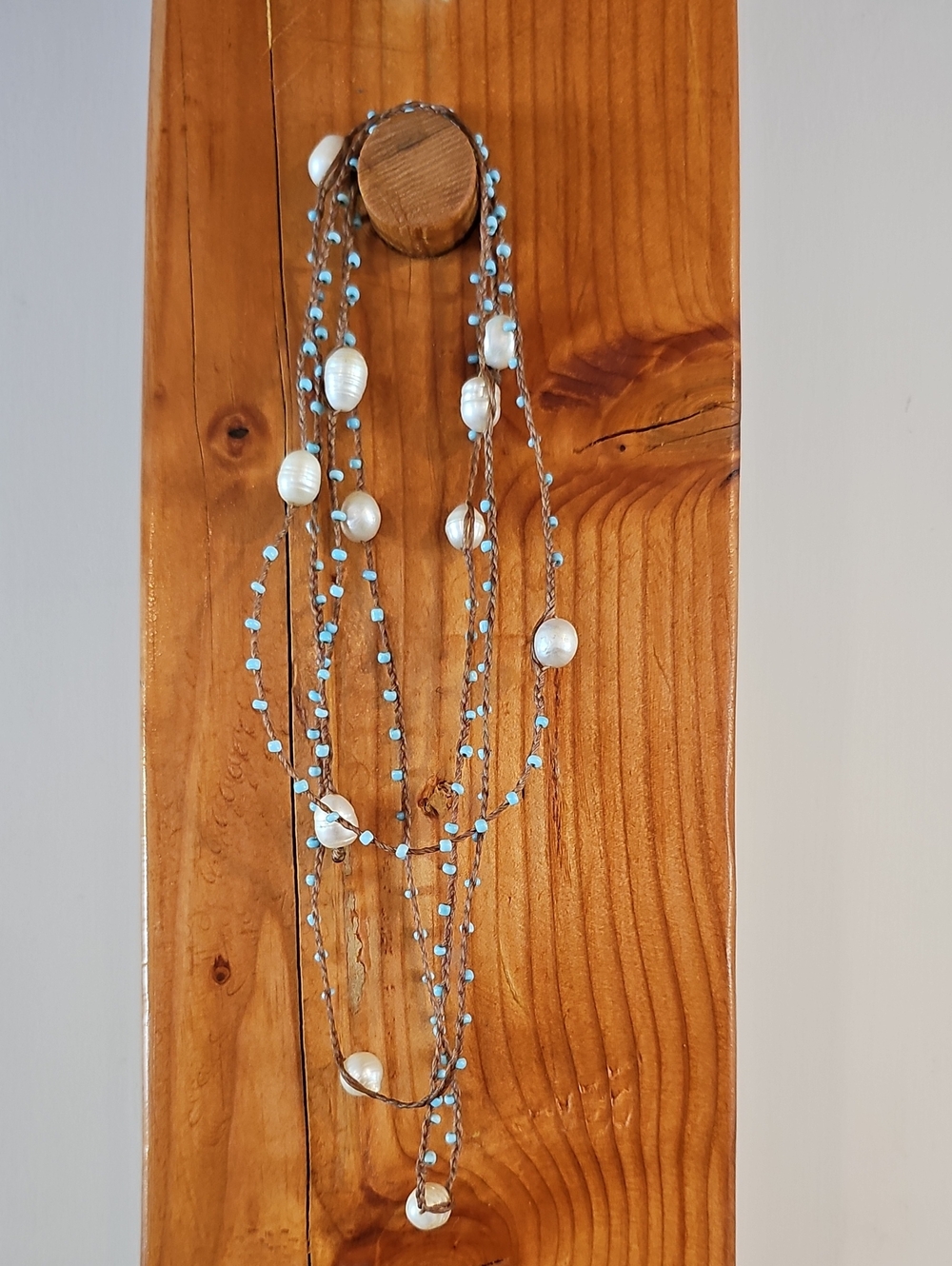 Turquoise Bead and Pearl Multi-Strand Necklace